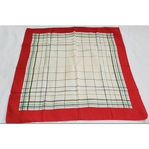 Woman' Scarf Polyester Square Wrap Made Italy Red White Blue Green Yellow Stripe